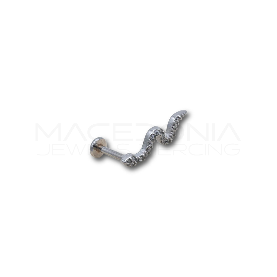 Piercing a Serpente in Acciaio Chirurgico con Zirconi