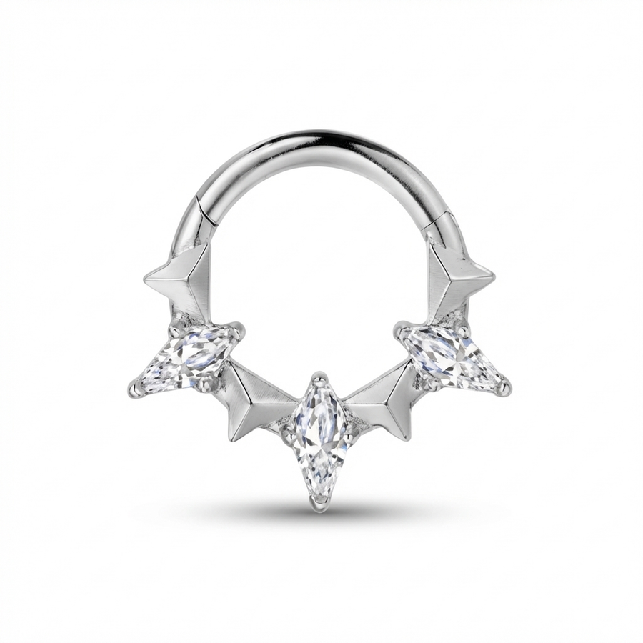 Piercing con zirconi e punte in Titanio G23 - Piercing per Lobo, helix, daith, septum