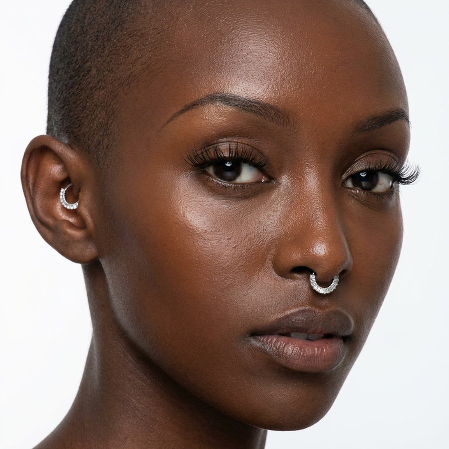 Piercing con zirconi in Titanio G23 - Piercing per Lobo, helix, daith, septum