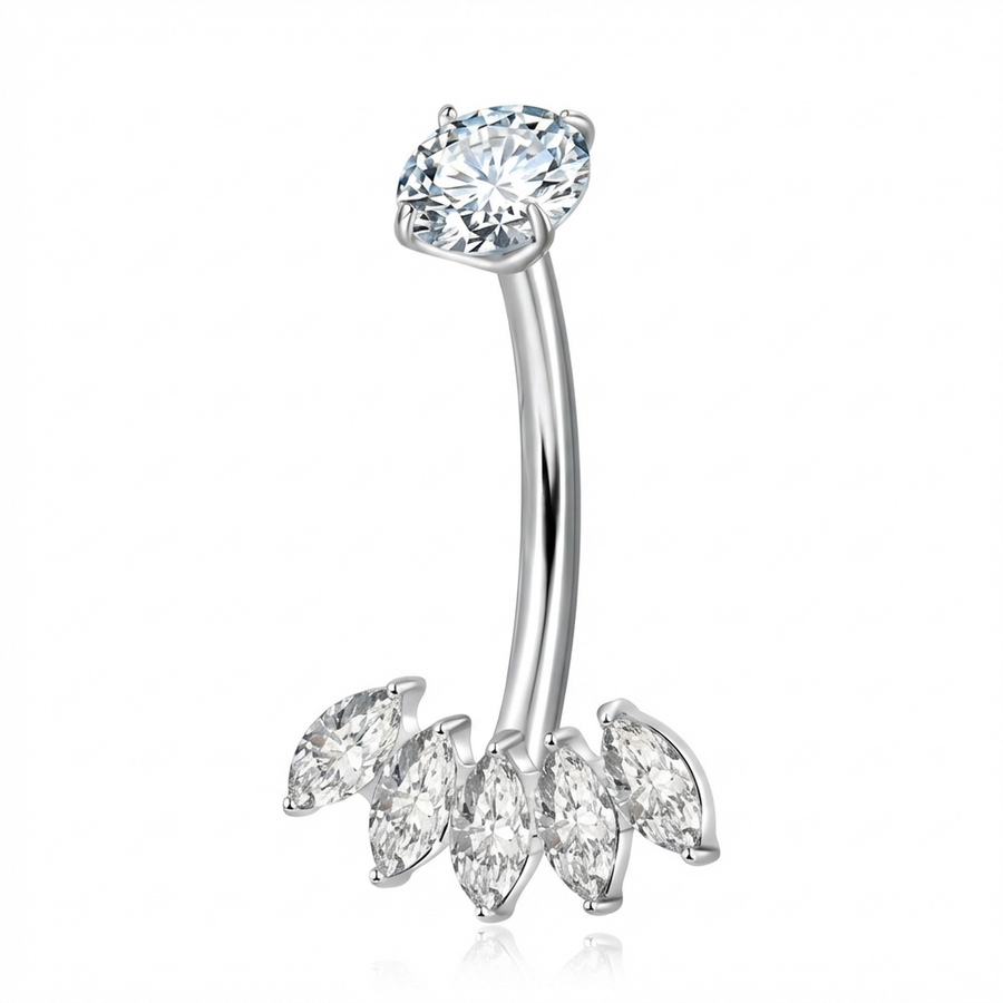 Piercing con zirconi in Titanio G23 - Piercing per ombelico