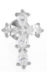 Piercing con croce di zirconi in Acciaio Chirurgico 316L - Piercing per lobo, helix, forward helix, conch, flat, tragus