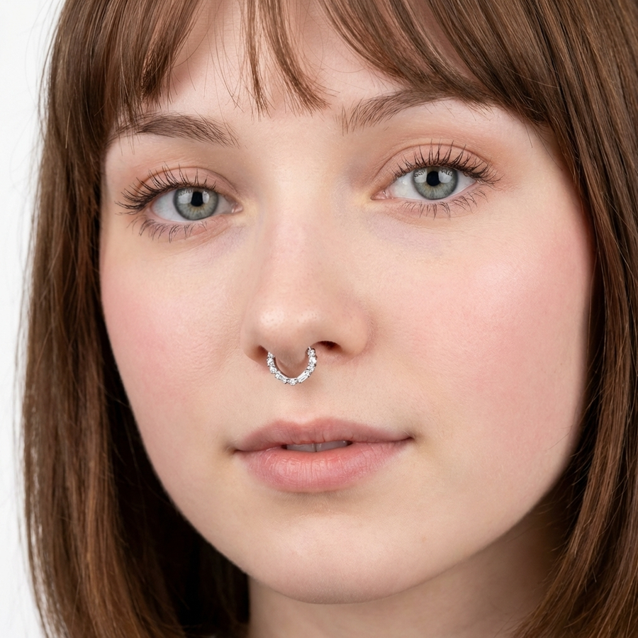 Piercing con zirconi in Titanio G23 - Piercing per Lobo, helix, daith, septum