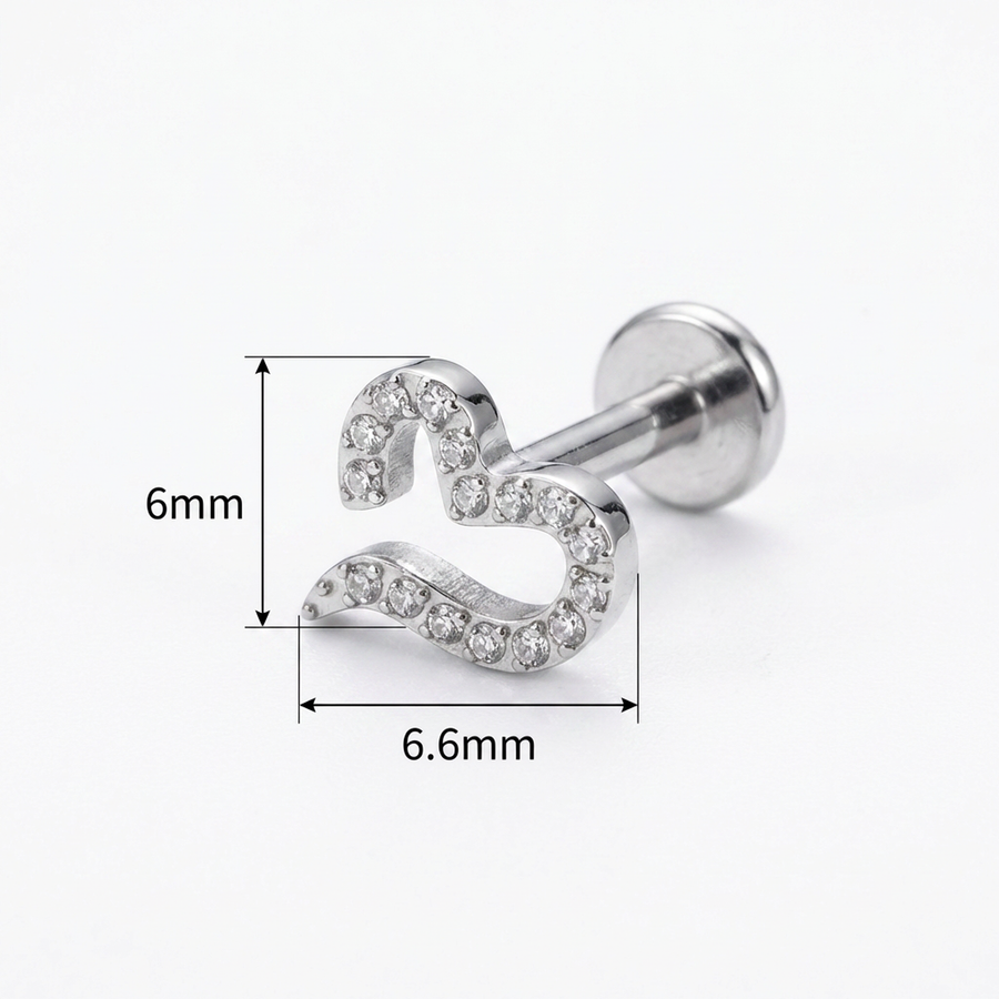 Piercing con cuore aperto in Titanio - Piercing per orecchio