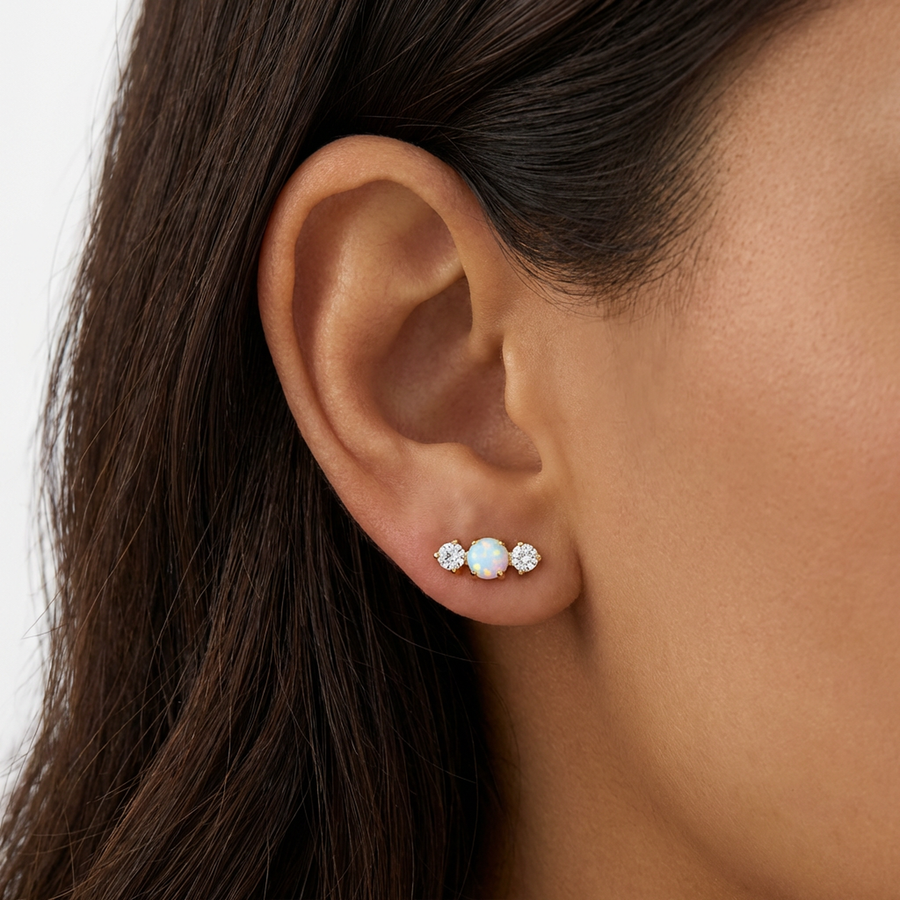 Piercing con zirconi in Titanio G23- Piercing per Lobo, helix, forward helix, conch, flat, tragus