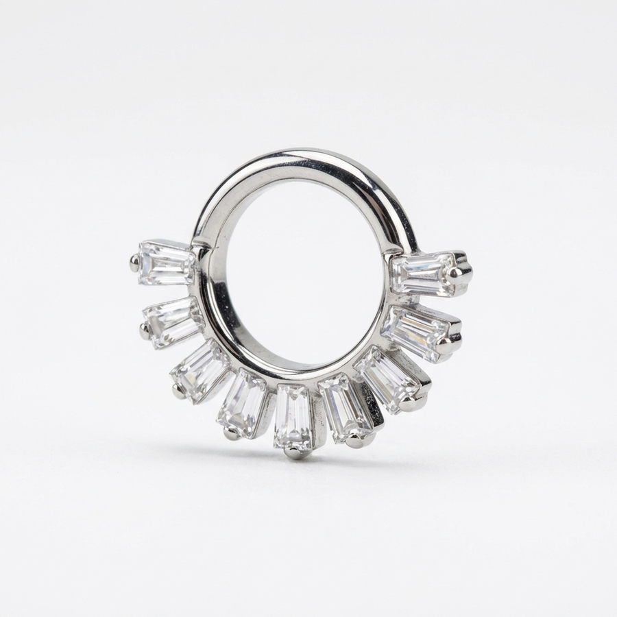 Piercing con zirconi in Titanio G23 - Piercing per Lobo, helix, daith, septum