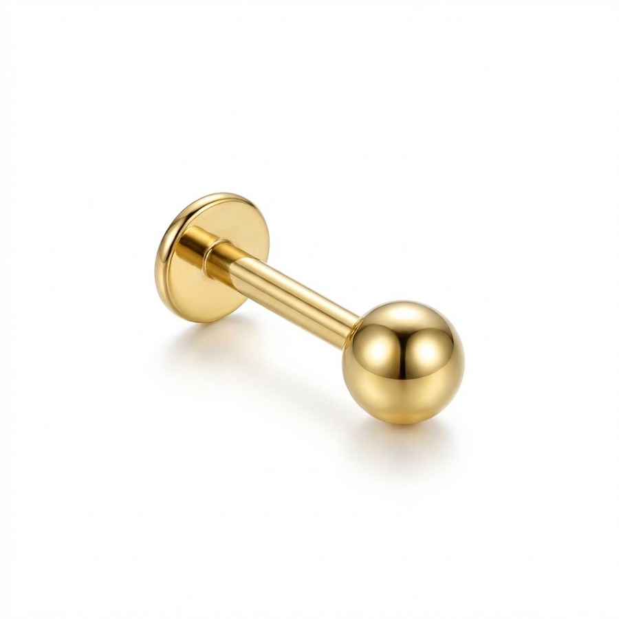 Barretta con pallina in Titanio F136 - Piercing per Lobo, helix, forward helix, conch, flat, tragus, labret