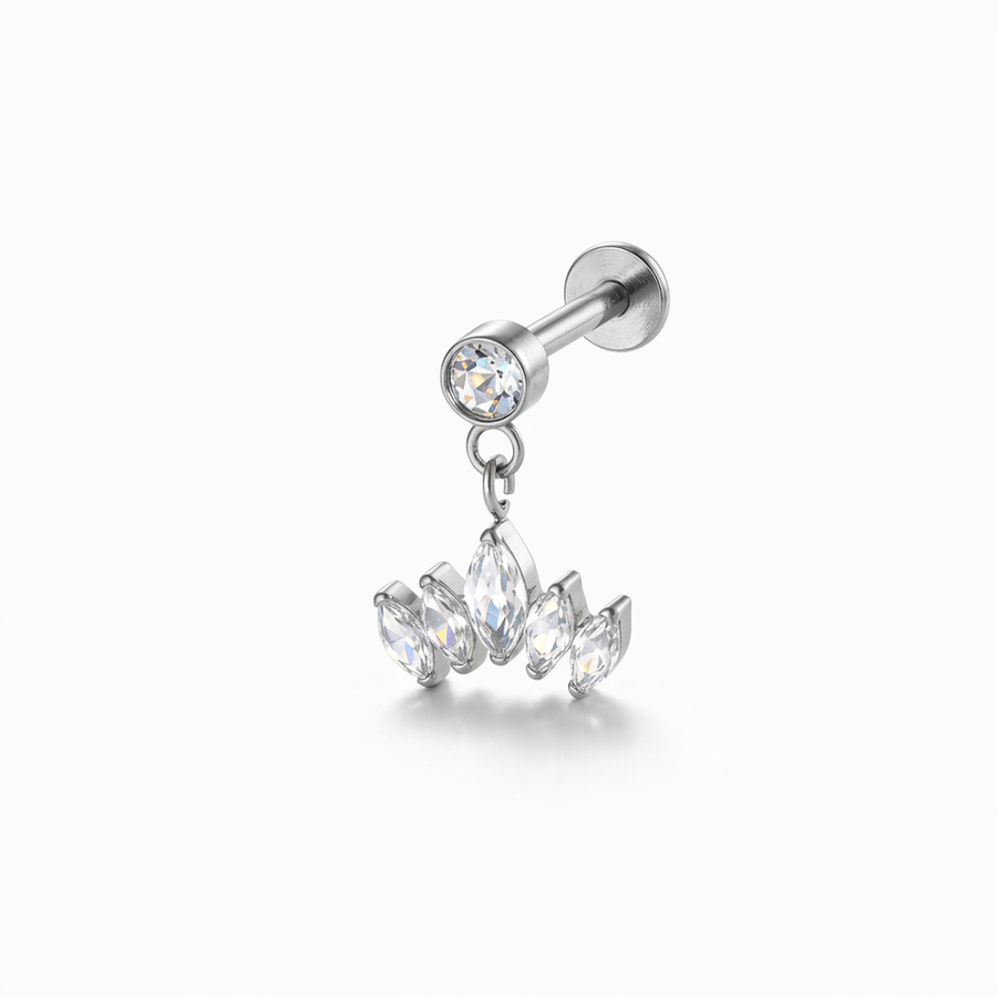 Piercing con cinque petali pendenti in Titanio - Piercing per orecchio