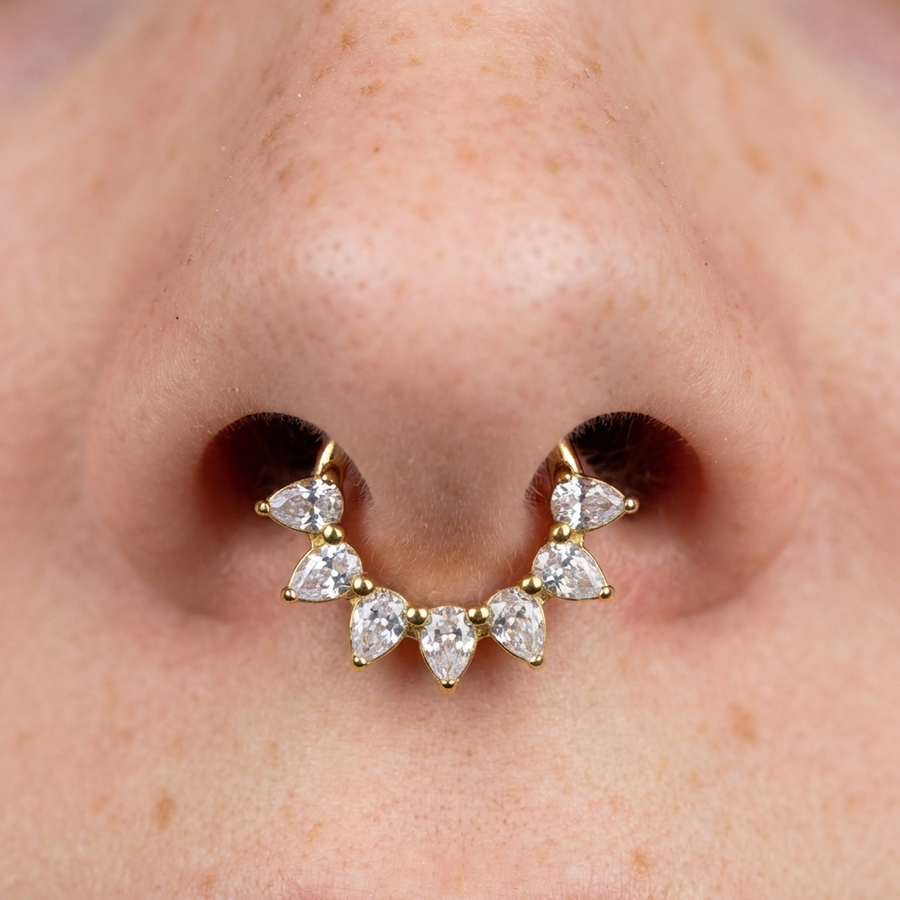 Piercing con zirconi in Titanio G23 - Piercing per Lobo, helix, daith, septum