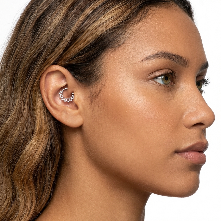 Piercing con zirconi in Titanio G23- Piercing per Lobo, helix, daith, septum