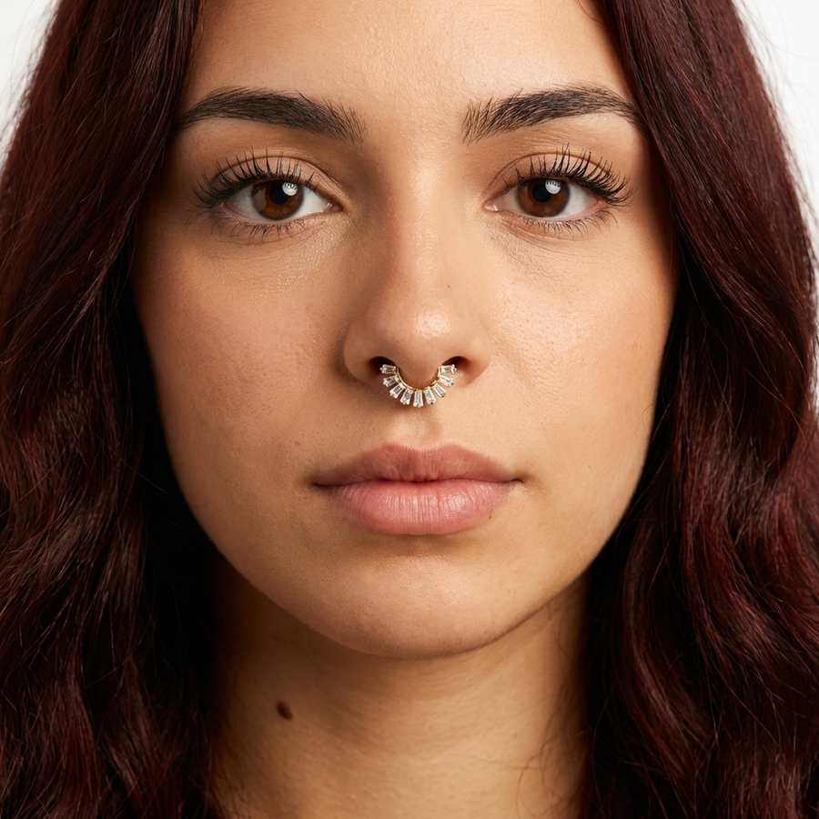 Piercing con zirconi in Titanio G23 - Piercing per Lobo, helix, daith, septum