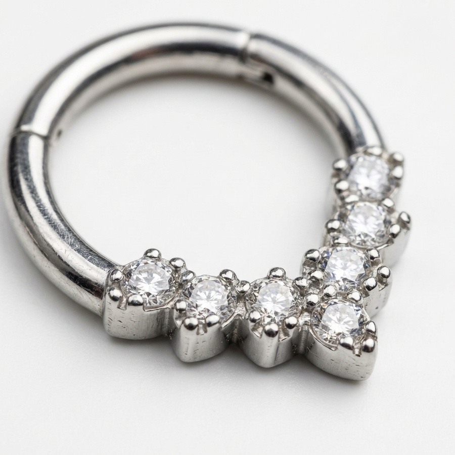 Piercing con zirconi in Titanio G23 - Perfetto per lobo, helix, septum, daith