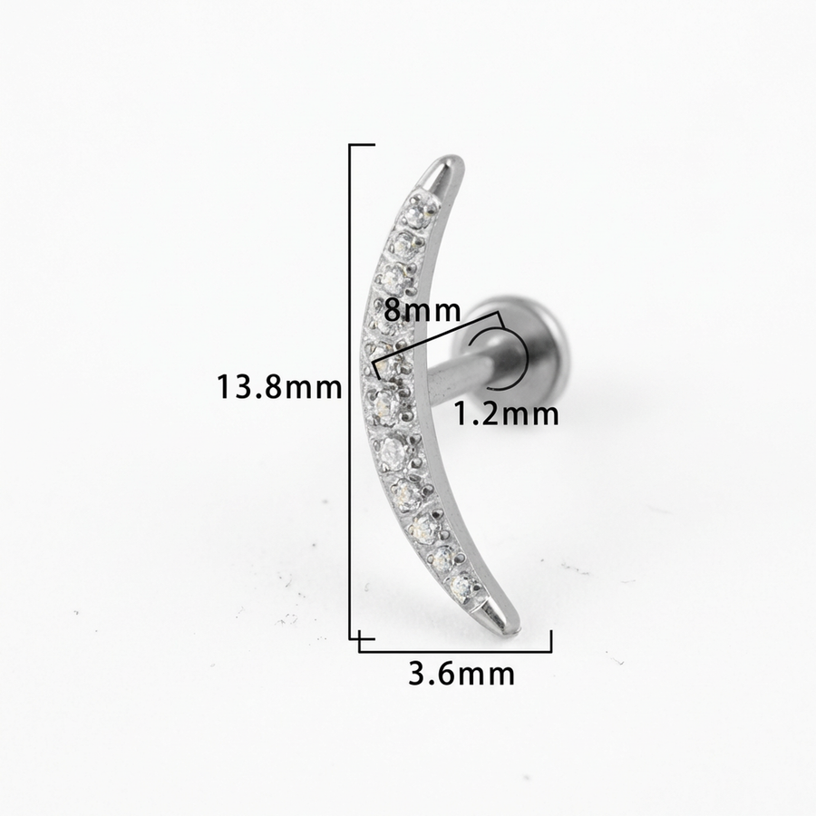 Piercing con zirconi in Titanio G23- Piercing per Lobo, helix, conch, flat