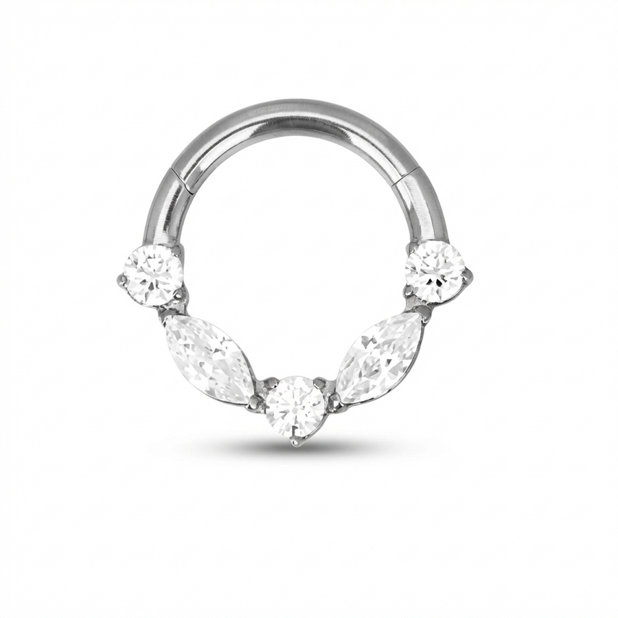 Piercing con zirconi in Titanio G23 - Piercing per Lobo, helix, daith, septum