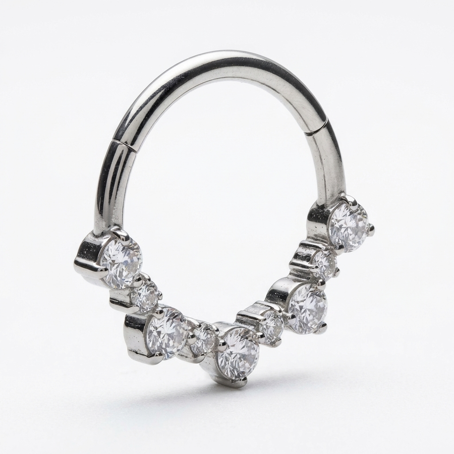 Piercing con zirconi in Titanio G23 - Piercing per Lobo, helix, daith, septum