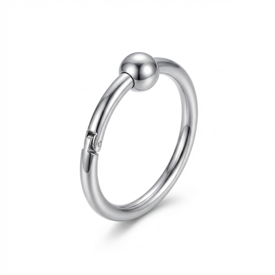 Cerchietto clicker con pallina in Titanio F136 - Piercing per orecchio, naso, labbra, sopracciglio