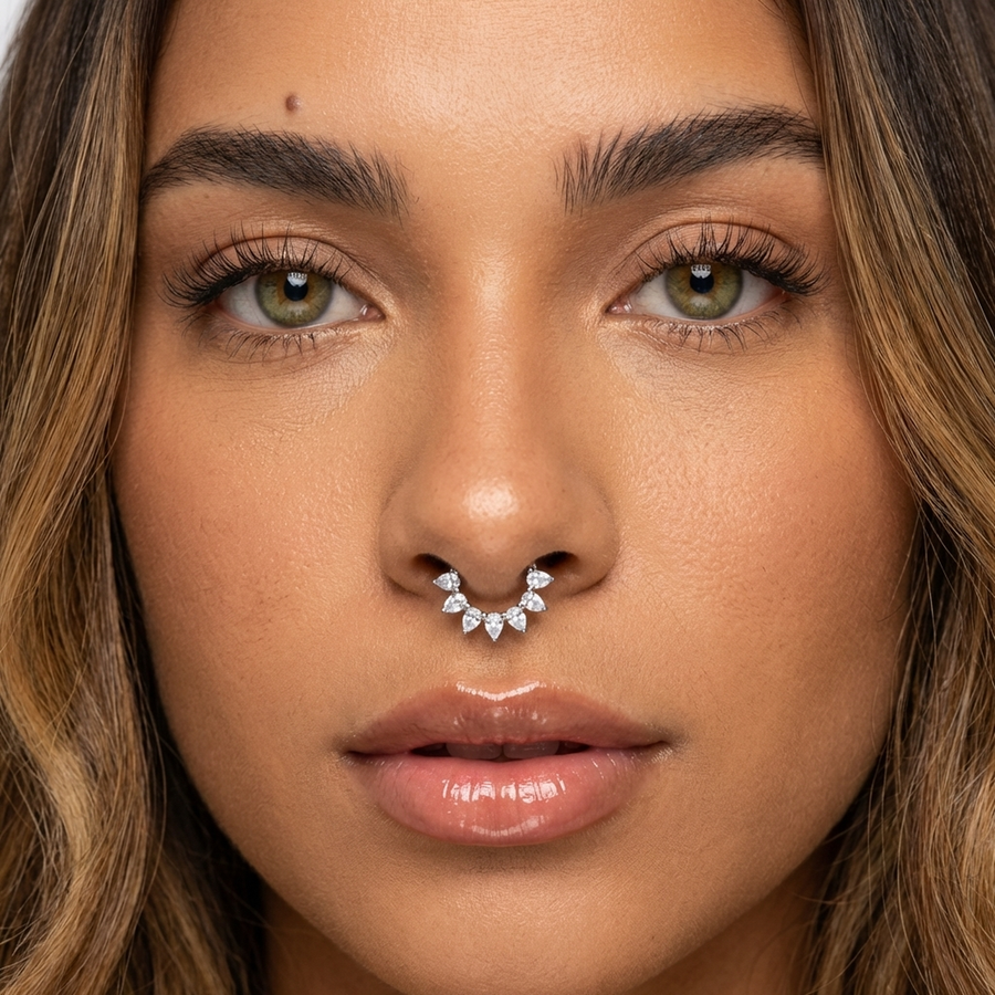 Piercing con zirconi in Titanio G23 - Piercing per Lobo, helix, daith, septum