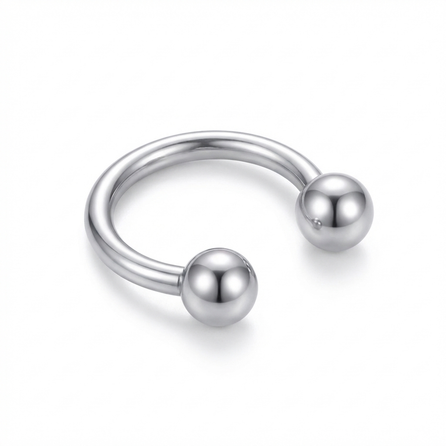 Piercing mezzo cerchio con palline in Titanio F136- Piercing per naso