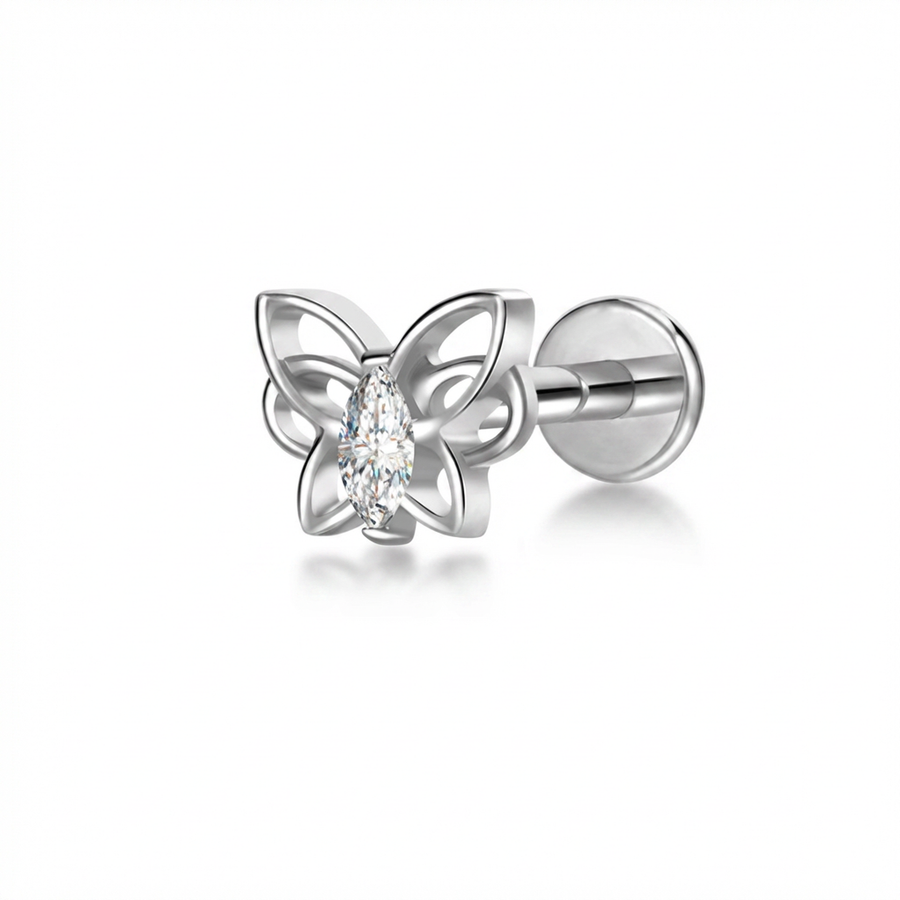 Piercing con zirconi in Titanio G23- Piercing per Lobo, helix, forward helix, conch, flat, tragus