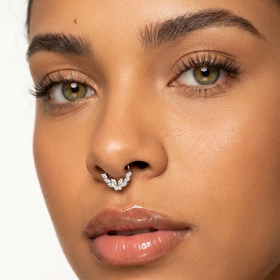 Piercing con zirconi in Titanio G23- Piercing per Lobo, helix, daith, septum