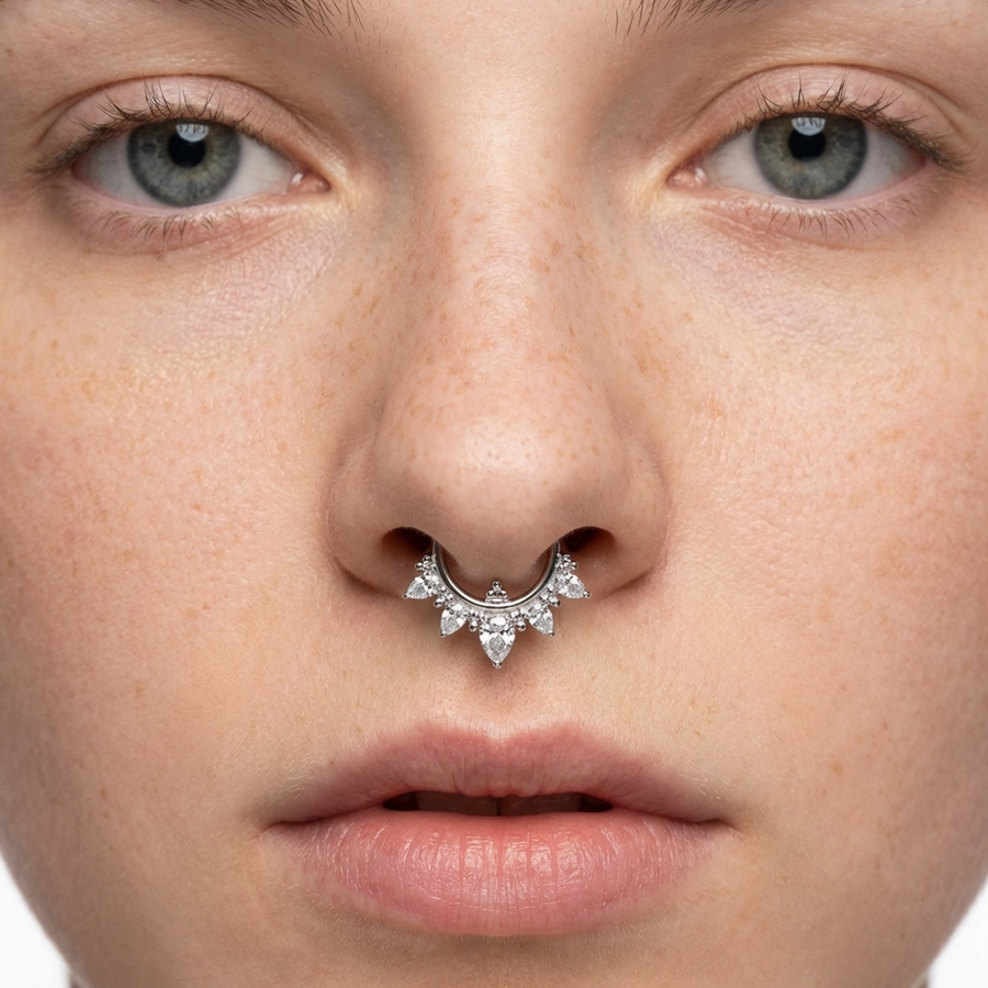 Piercing con zirconi in Titanio G23 - Piercing per Lobo, helix, daith, septum