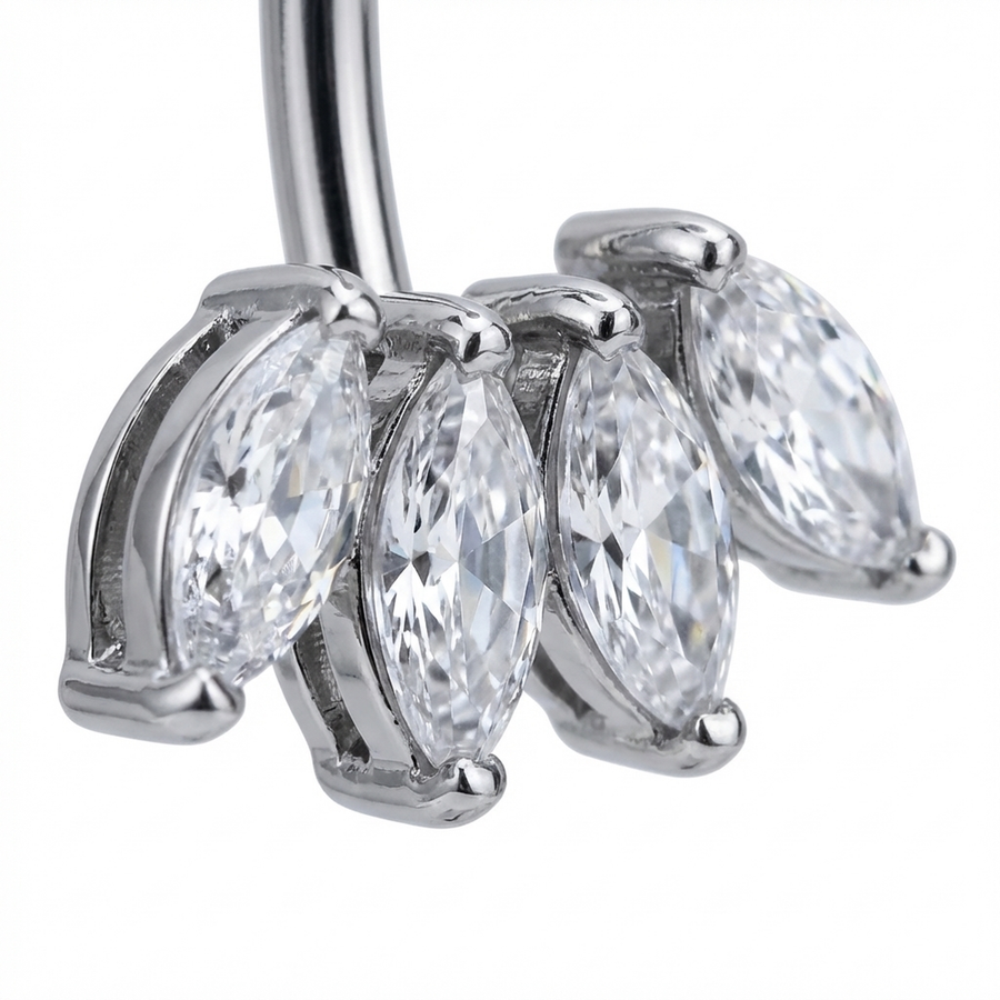 Piercing con zirconi in Titanio G23 - Piercing per ombelico