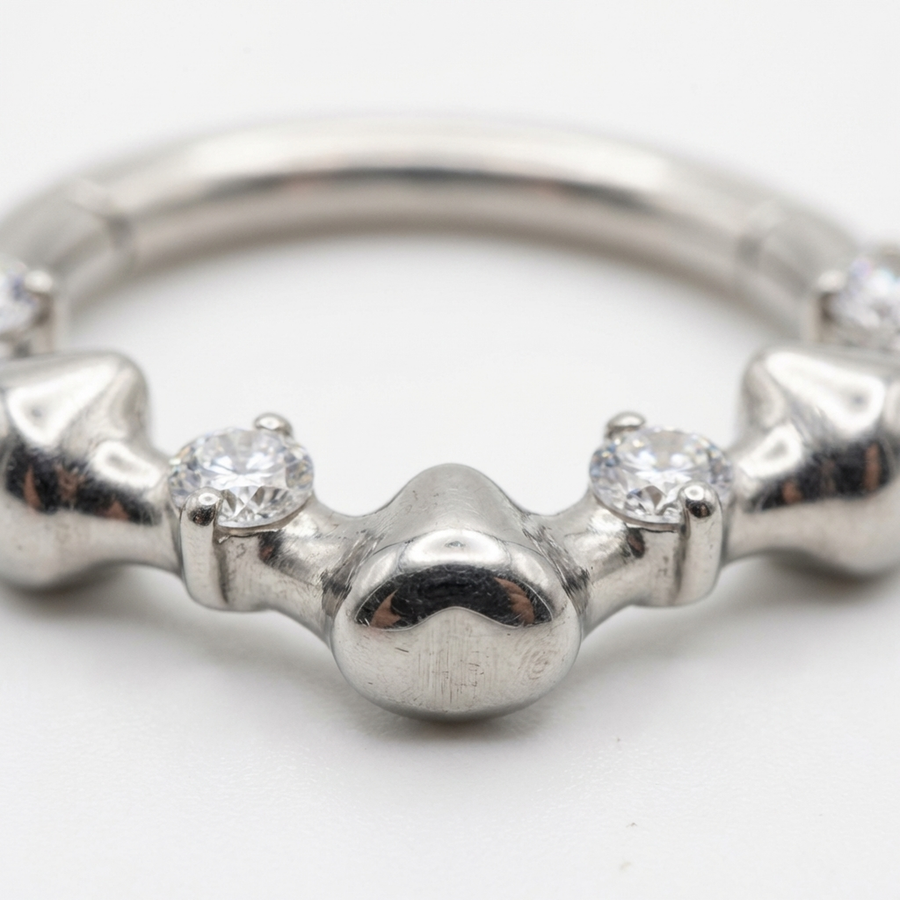 Piercing con zirconi in Titanio G23 - Piercing per Lobo, helix, daith, septum