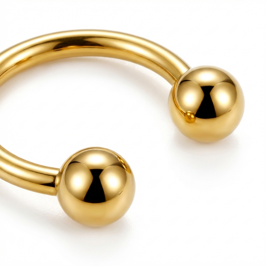 Piercing mezzo cerchio con palline in Titanio F136 - Piercing per Lobo, helix, daith, rook, antitragus, septum, smiley
