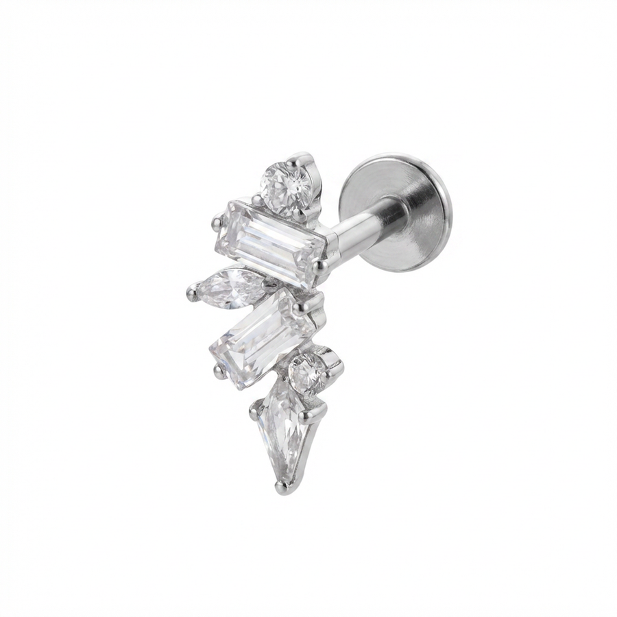 Barretta con zirconi in Titanio - Piercing per orecchio