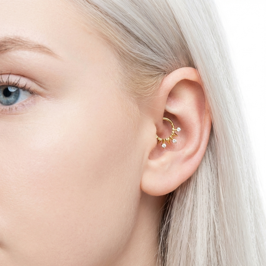 Piercing con zirconi in Titanio G23 - Piercing per Lobo, helix, daith, septum