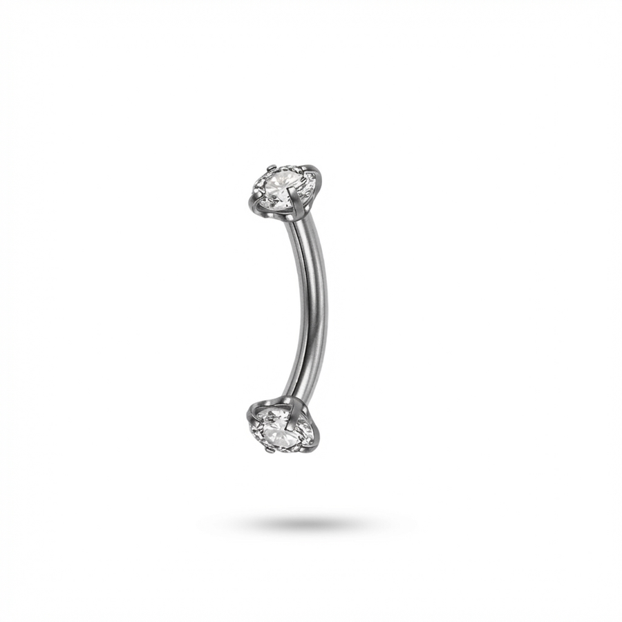 Piercing con zirconi in Titanio G23 - Piercing per Rook, snug, daith, eyebrow