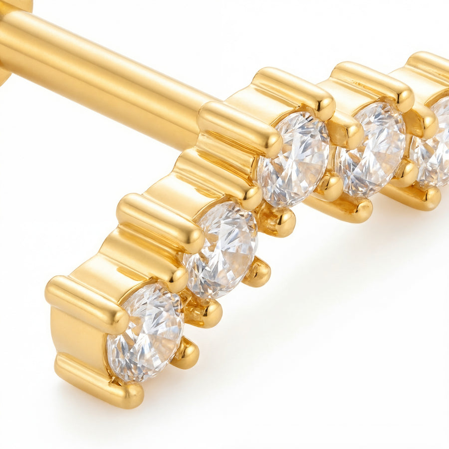 Barretta con arco zirconato in Acciaio Chirurgico 316L - Piercing per orecchio
