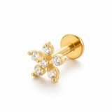 Barretta con fiore in Acciaio Chirurgico 316L - Piercing per orecchio