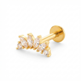 Barretta con sei zirconi in Acciaio Chirurgico 316L - Piercing per orecchio