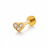 Barretta con cuore in Acciaio Chirurgico 316L - Piercing per orecchio