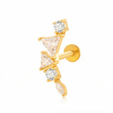 Barretta con cinque zirconi in Acciaio Chirurgico 316L - Piercing per orecchio