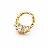 Cerchietto con zirconi in Acciaio Chirurgico 316L - Piercing per orecchio / naso