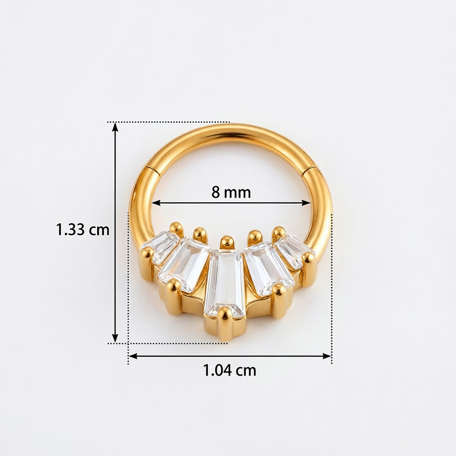 Cerchietto con zirconi in Acciaio Chirurgico 316L - Piercing per orecchio / naso