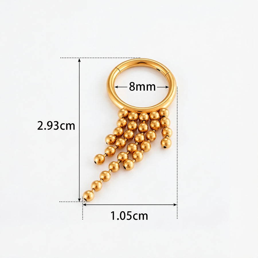 Cerchietto con dettaglio pendente in Acciaio Chirurgico 316L - Piercing per orecchio