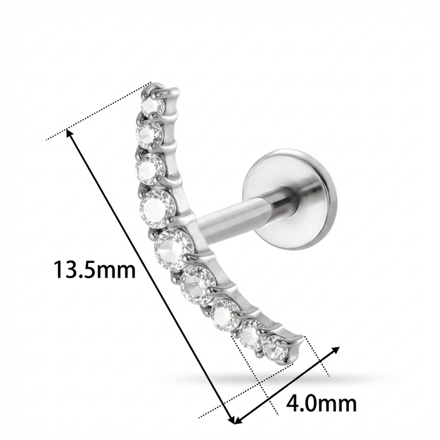Barretta con arco zirconato in Acciaio Chirurgico 316L - Piercing per orecchio