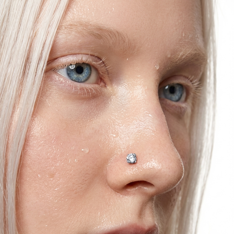 Piercing con zircone in Titanio G23- Piercing per naso