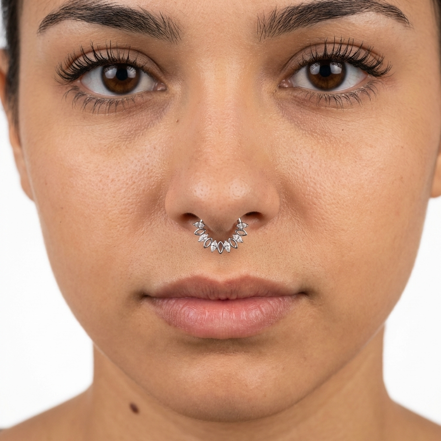 Piercing con zirconi in Titanio G23 - Piercing per Lobo, helix, daith, septum