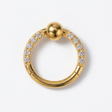 Piercing con zirconi e pallina in Titanio G23 - Piercing per Lobo, helix, daith, septum
