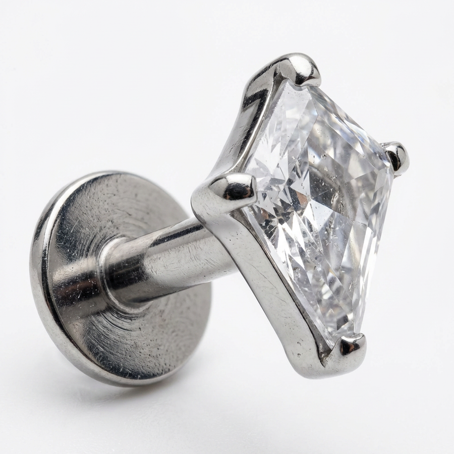 Piercing con zircone in Titanio G23- Piercing per Lobo, helix, forward helix, conch, flat, tragus