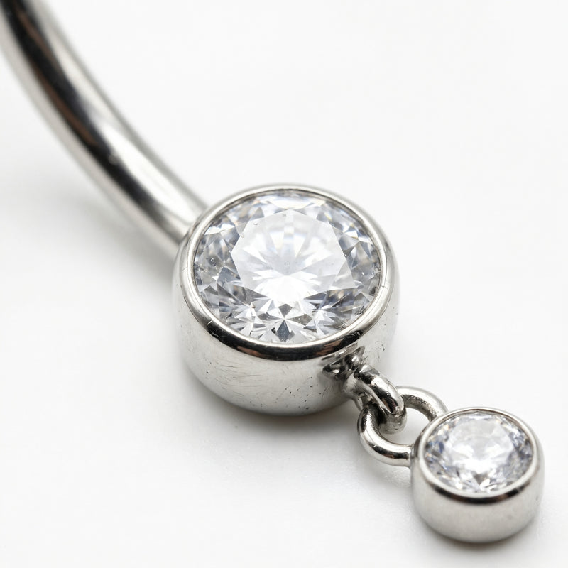 Piercing con zirconi in Titanio G23 - Piercing per ombelico