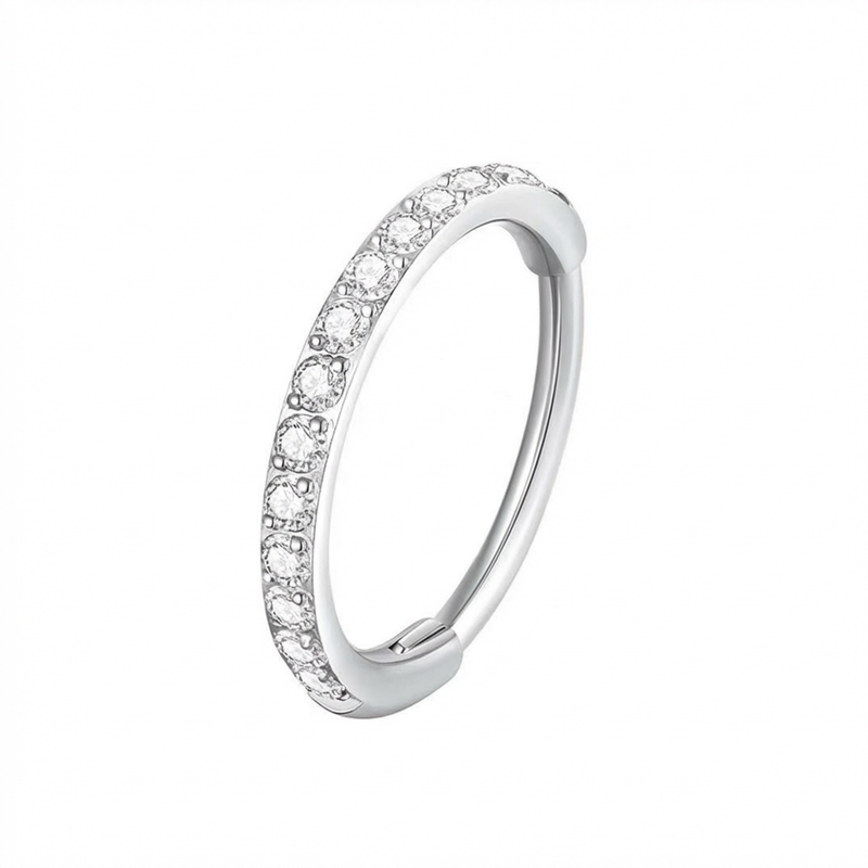 Cerchietto con zirconi in Acciaio Chirurgico 316L - Piercing per nostril