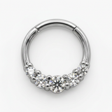 Piercing clicker in acciaio chirurgico 316L con zirconi incastonati