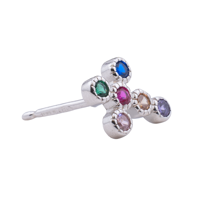 ORECCHINO CON CROCE MULTICOLOR