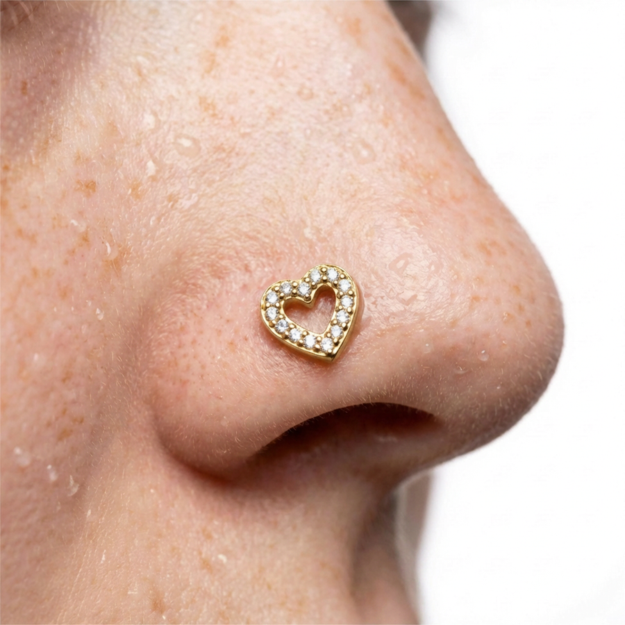 Piercing con cuore in Titanio - Piercing per naso