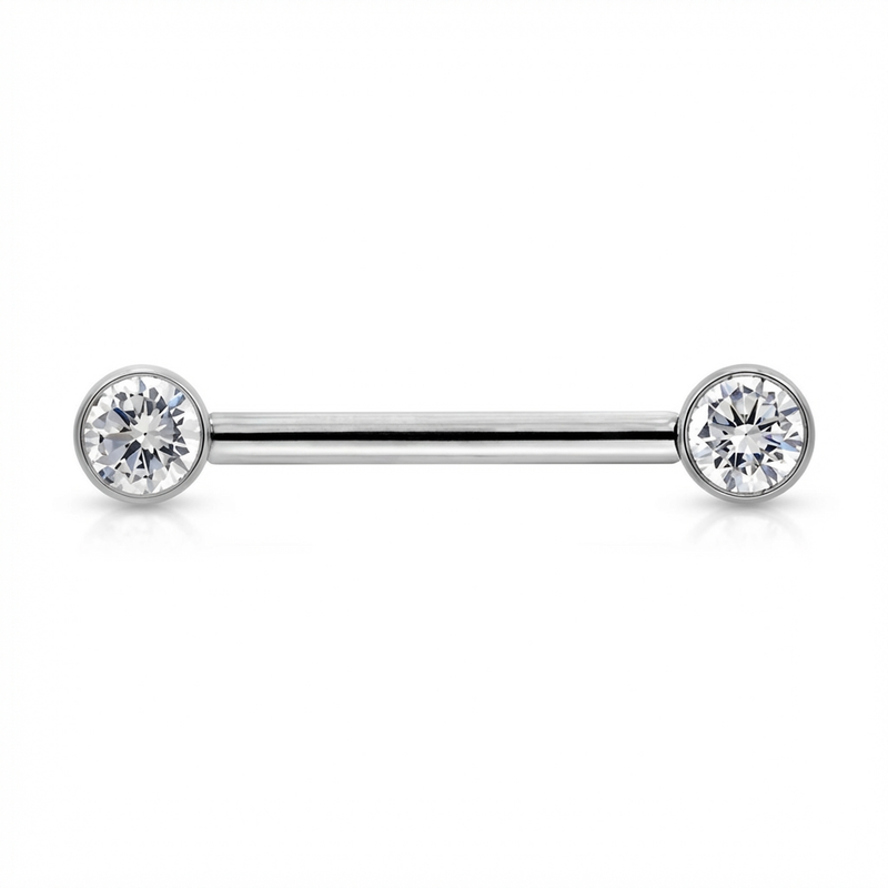 Piercing con zirconi in Titanio G23 - Piercing per Nipple