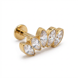 Piercing con petali di zirconi in Titanio G23 - Piercing per lobo, helix, forward helix, conch, flat, tragus